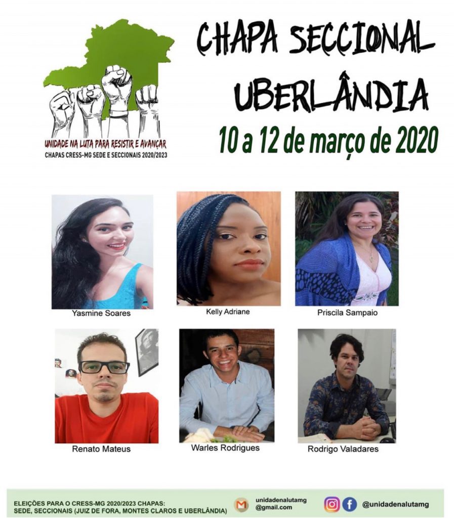 Sintsprev-MG apoia Chapas CRESS-MG Sede e Seccionais 2020/2023